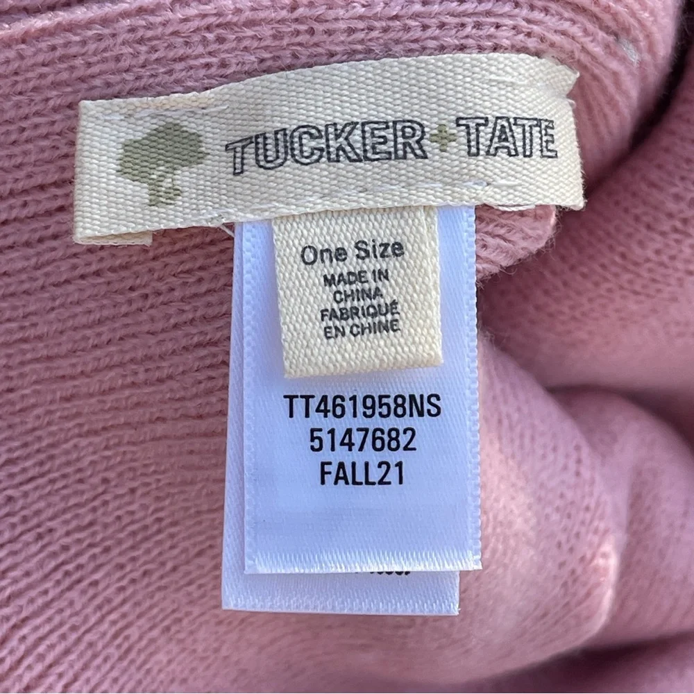 Tucker & Tate Pink Polka Dot Knit Beanie with Fur Ball NWOT